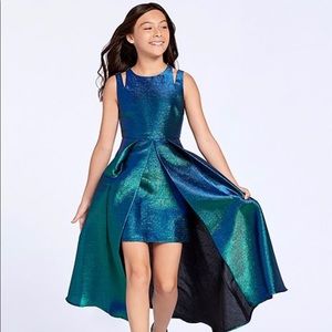 Girls Size 10 Blue Iridescent Tween Diva Dress